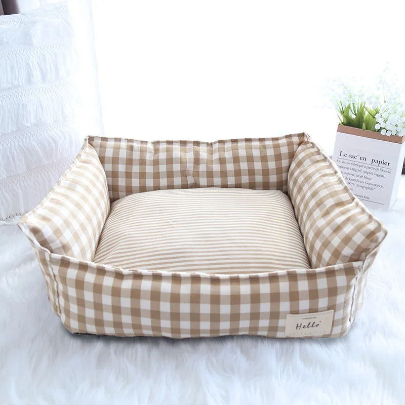 Striped Cotton Pet Sofa Bed