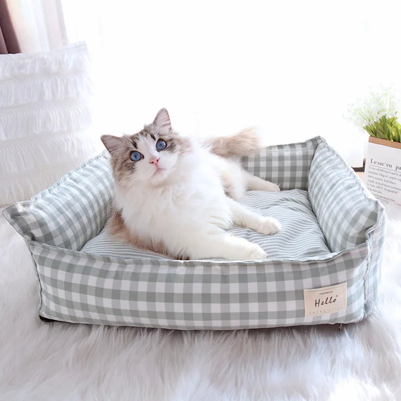 Striped Cotton Pet Sofa Bed