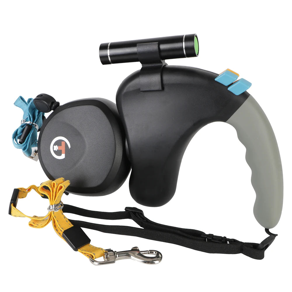Retractable Dual Dog Leash with Light