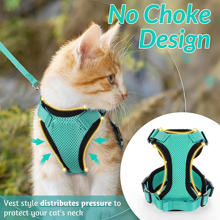 Adjustable Cat Harness with Leash