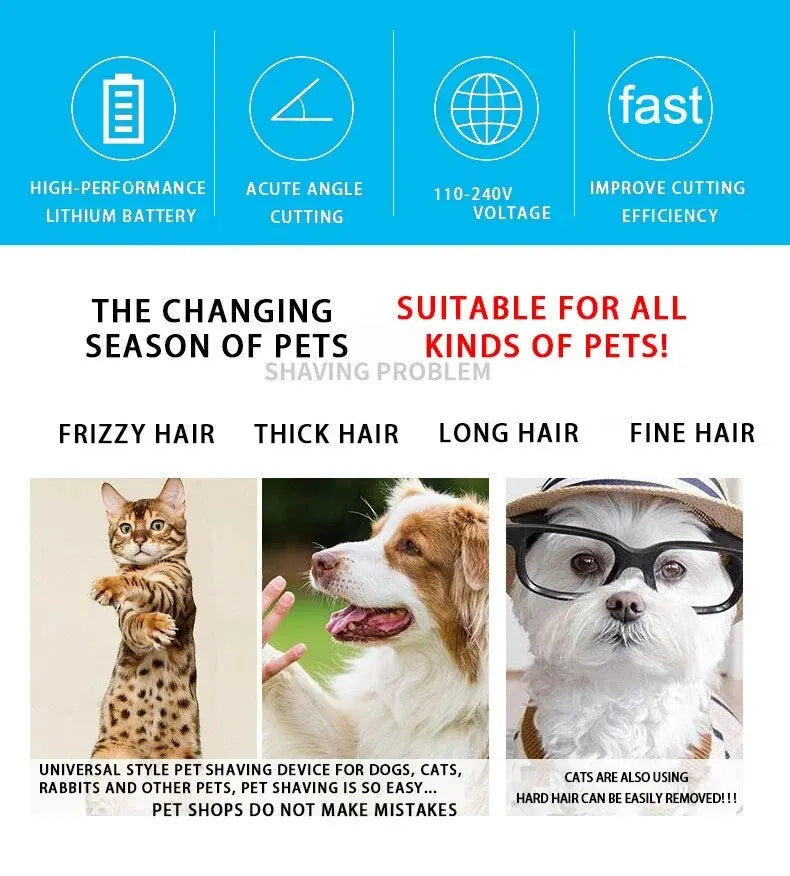 Cordless Pet Hair Clippers Set