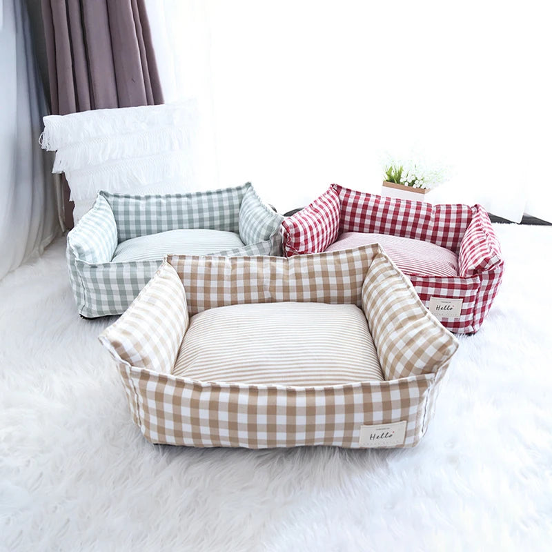 Striped Cotton Pet Sofa Bed