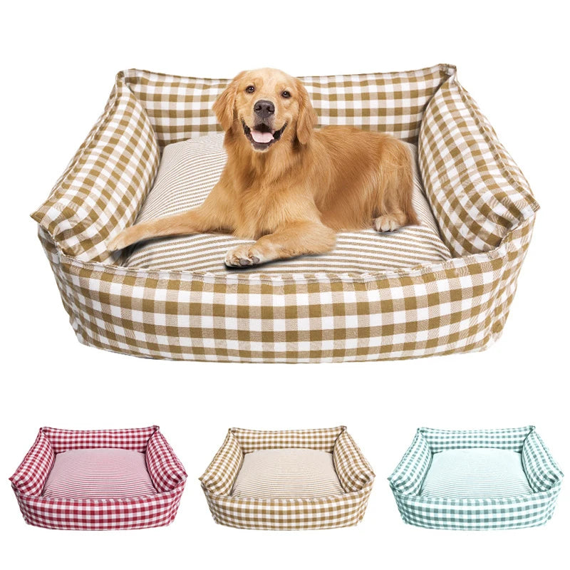 Striped Cotton Pet Sofa Bed