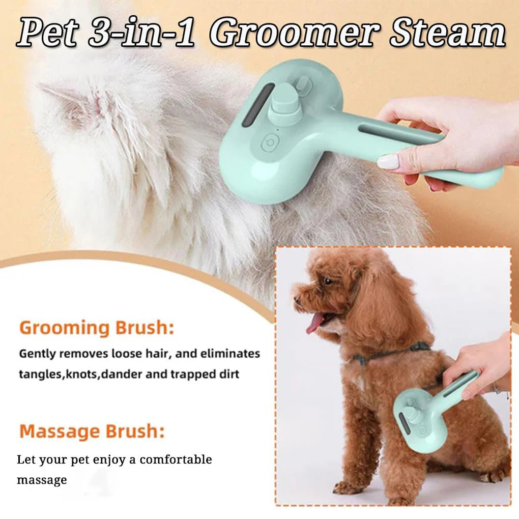 Steam Spray Pet Grooming Brush