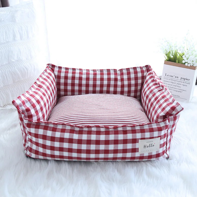 Striped Cotton Pet Sofa Bed