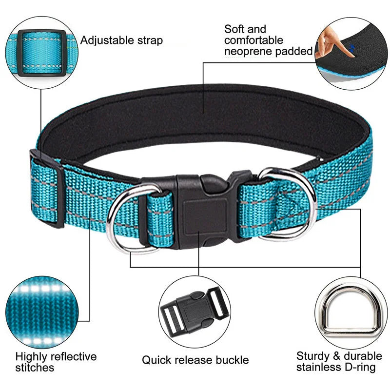 Reflective Padded Dog Collar