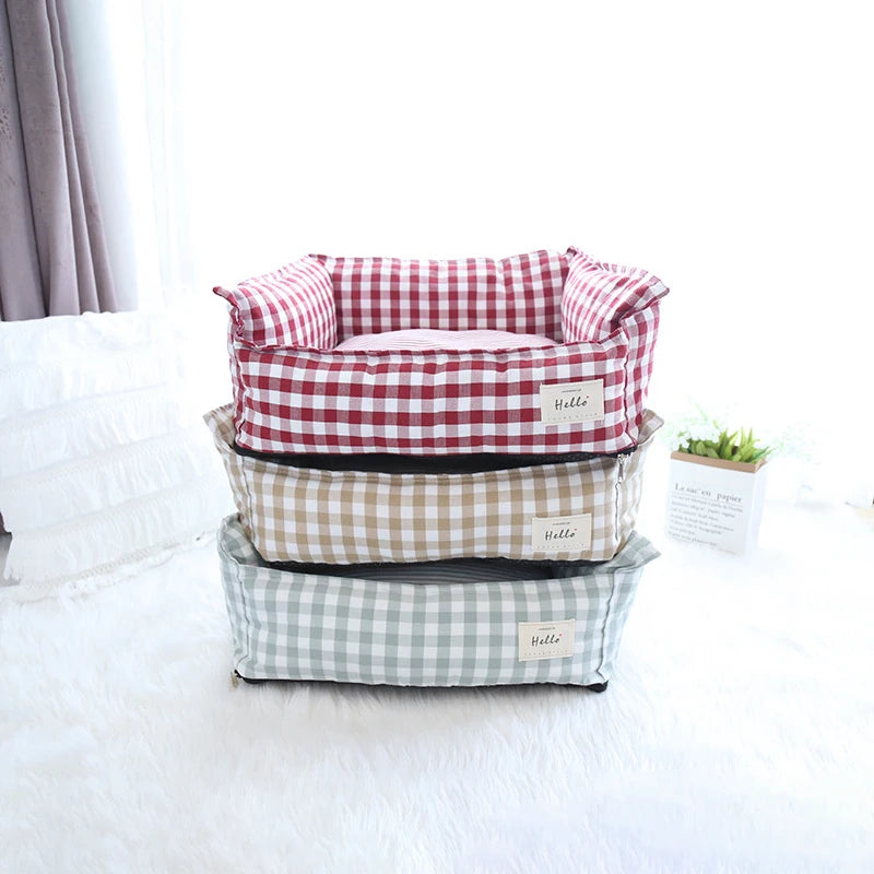 Striped Cotton Pet Sofa Bed