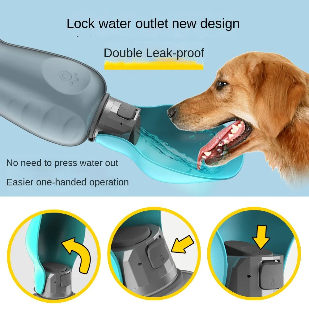 Portable Dog Water Bottle with Leaf Cup