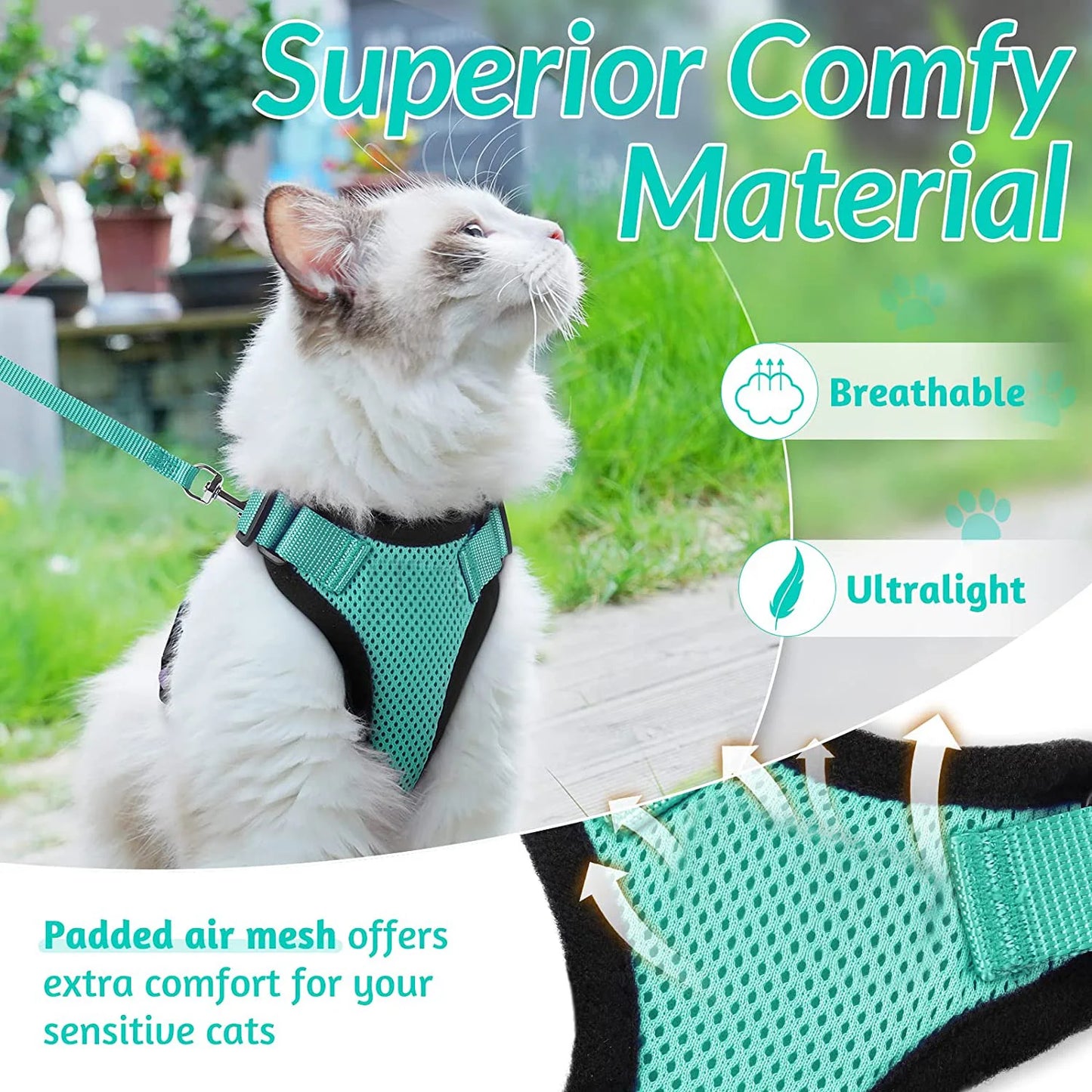 Adjustable Cat Harness with Leash