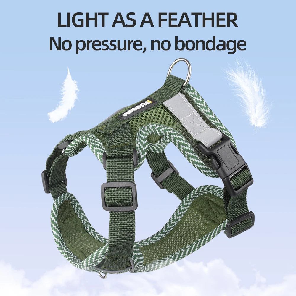 Reflective Breathable Pet Harness with Leash