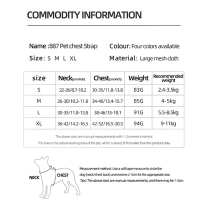 Reflective Breathable Pet Harness with Leash