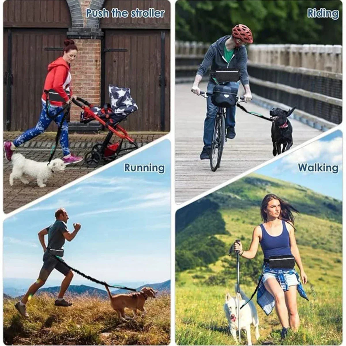 Hands-Free Dog Leash with Waist Bag