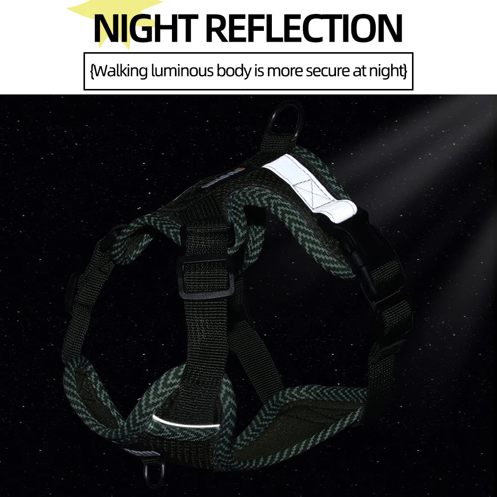Reflective Breathable Pet Harness with Leash