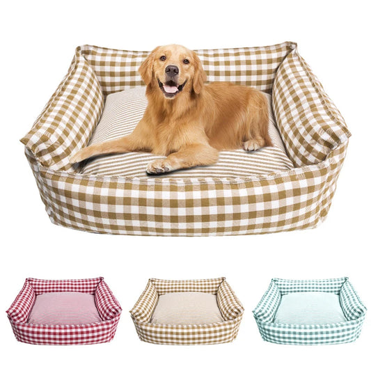Striped Cotton Pet Sofa Bed