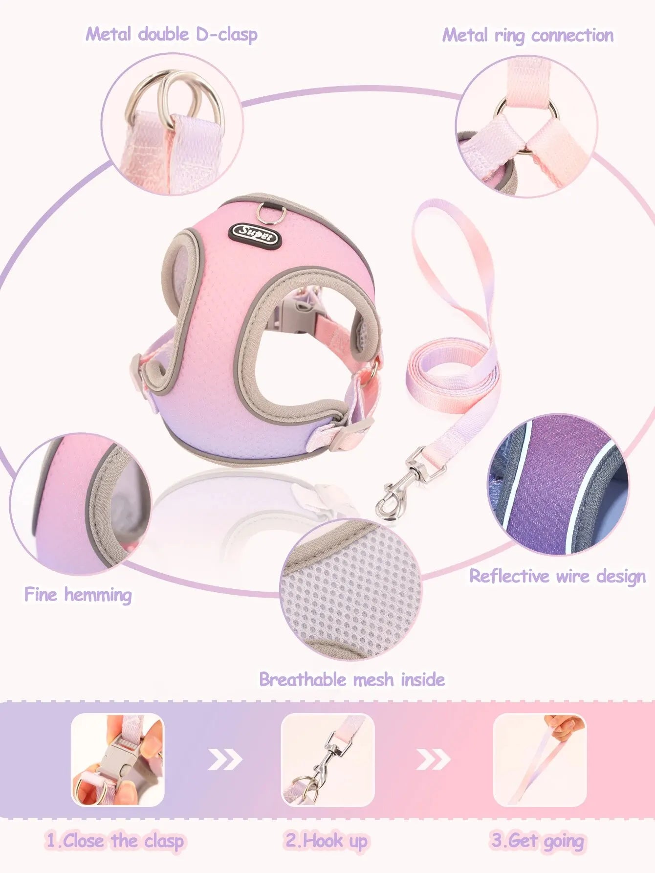 Adjustable Step-In Pet Vest Harness