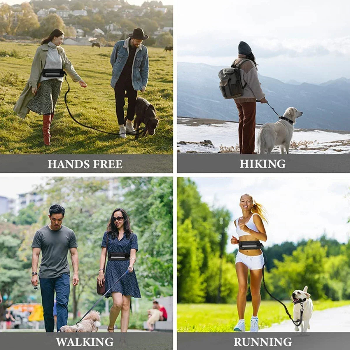 Hands-Free Dog Leash with Waist Bag