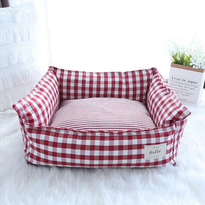 Striped Cotton Pet Sofa Bed