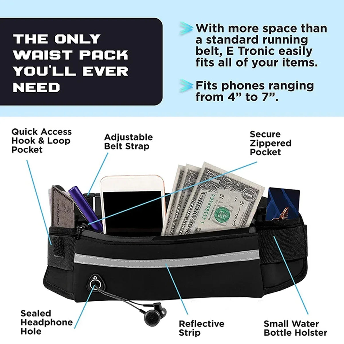 Hands-Free Dog Leash with Waist Bag