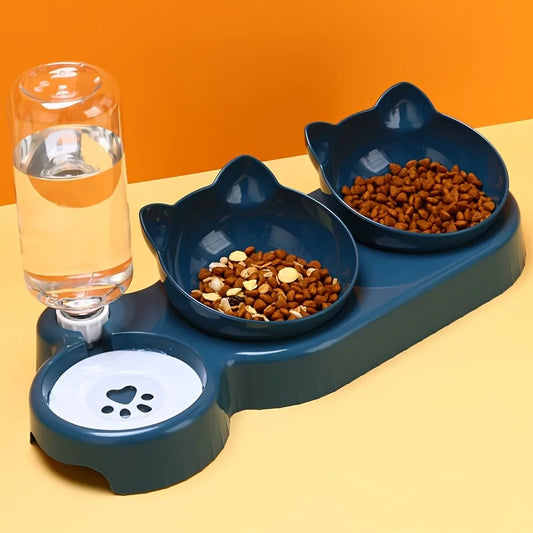 Three-in-One Cat Feeding Station